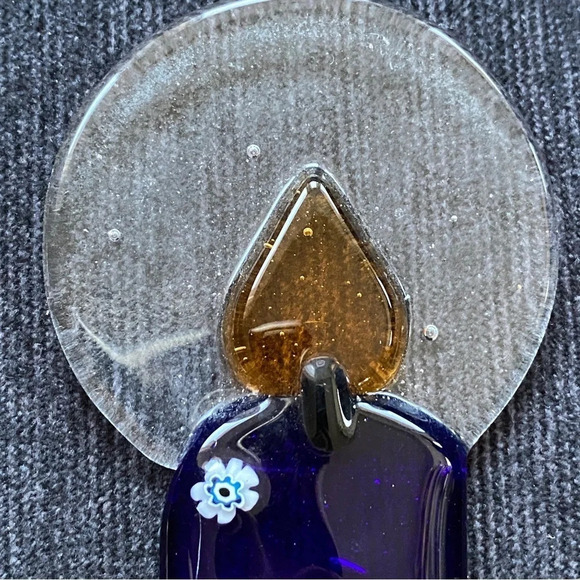 Fused Glass Murano? Candle Christmas Window Holiday Decoration - Picture 6 of 14